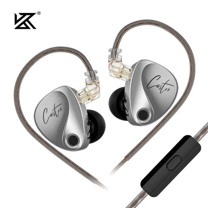 KZ Castor HiFi In-Ear Earphones - Dual Dynamic Drivers, Tunable Balanced Armature & Noise-Isolating Earbuds