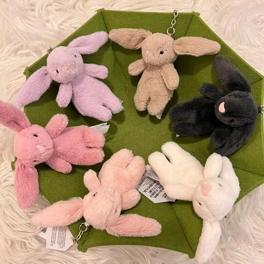 10cm Cute Bunny Plush Keychain – Lovely Rabbit Backpack Charm, Soft Toy Bag Accessory Gift for Girls & Women
