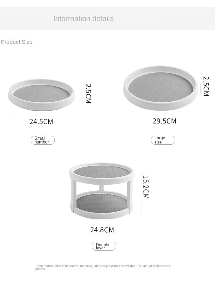 1/4PCS 360° Rotatable Anti-Slip Kitchen Storage Rack – Round Multi-Functional Organizer for Condiments & Tableware