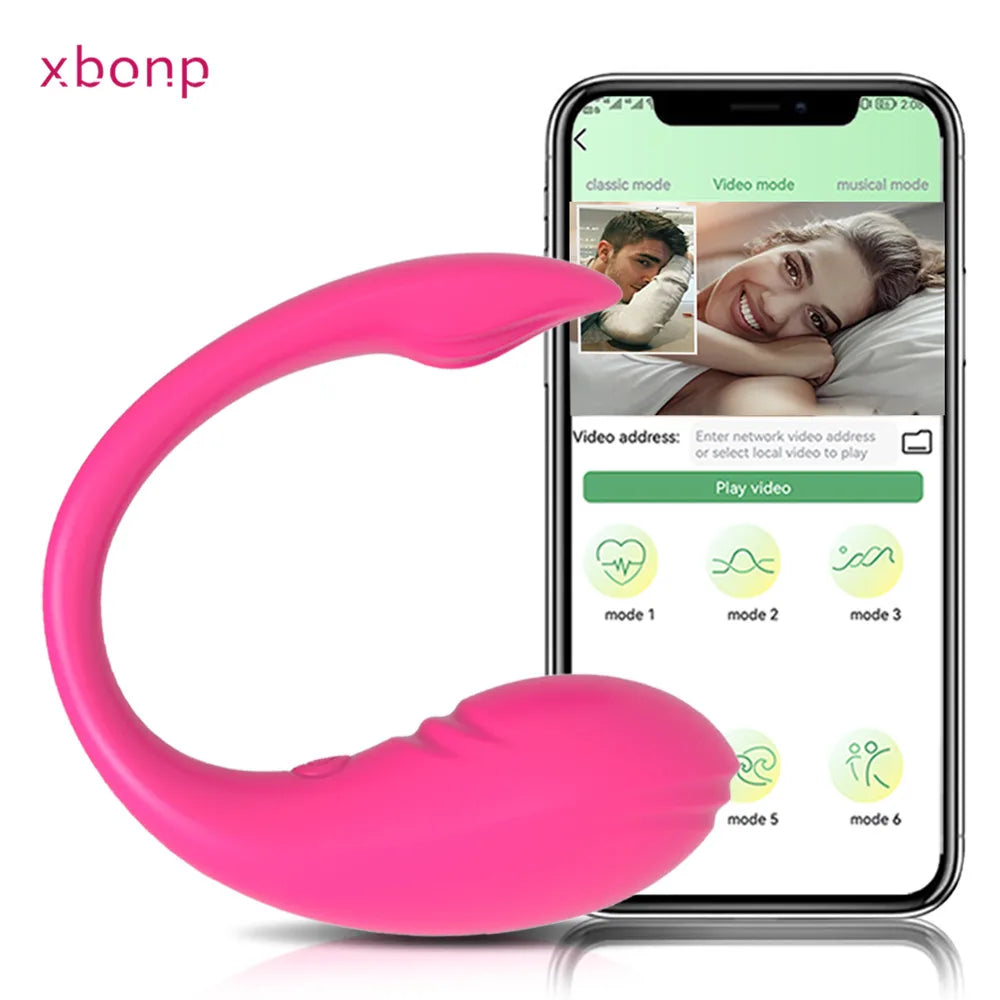 Bluetooth Wireless Remote Control Vibrator - Clitoris and G-Spot Stimulator Egg for Women, App-Controlled Adult Sex Toy