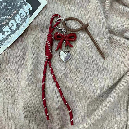 Kawaii INS Style Heart Leather Keychain – Trendy Chocolate Bag Pendant Charm, Creative Fashion Bag & Key Ring Accessory
