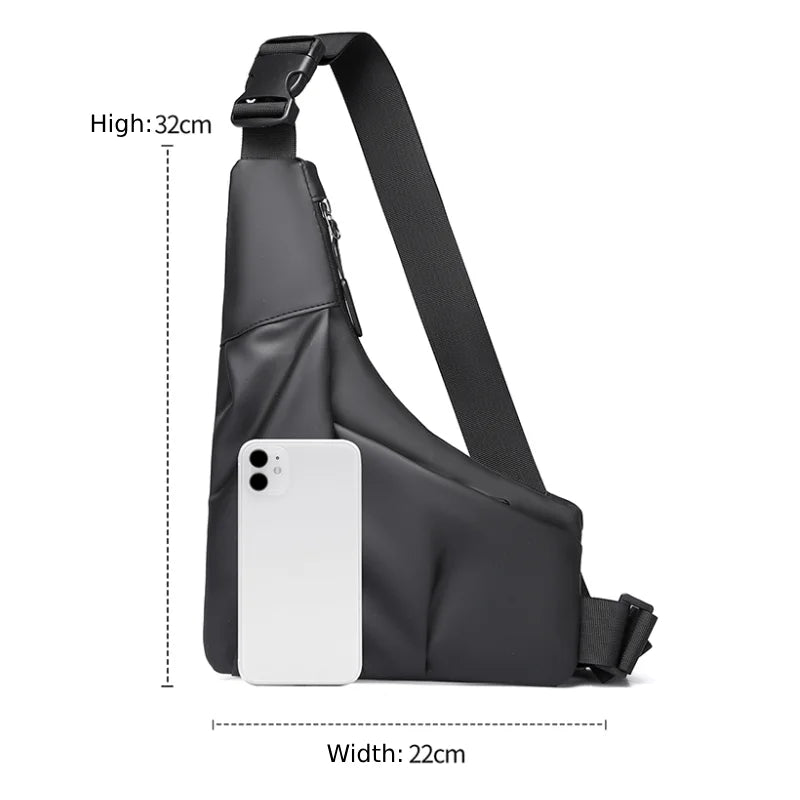 Anti-Theft Triangle Crossbody Bag – Adjustable Strap Casual Chest Bag for Men, Perfect for Outdoor, Travel & Commuting