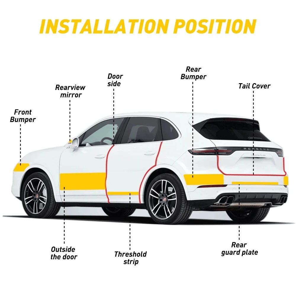 Nano Carbon Fiber Car Door Sill Protector Sticker: Anti-Scratch DIY Paste Strip for Auto Side Mirror Protection Tape Film