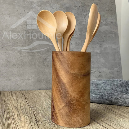6-Piece Bamboo Wooden Spoon Set – 9” Korean Style Natural Wood Spoons for Soup, Cooking & Mixing