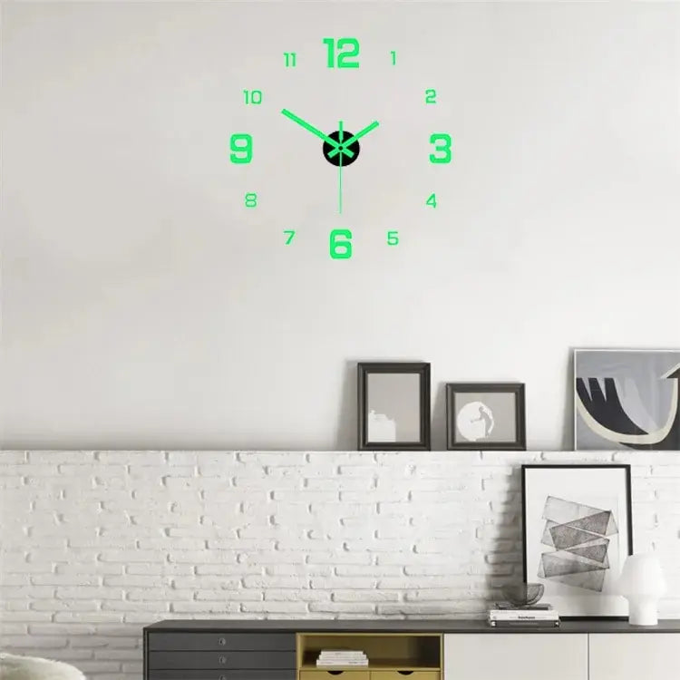 Creative Luminous Digital Wall Clock – Silent DIY European Style Punch-Free Sticker Clock for Living Room & Study