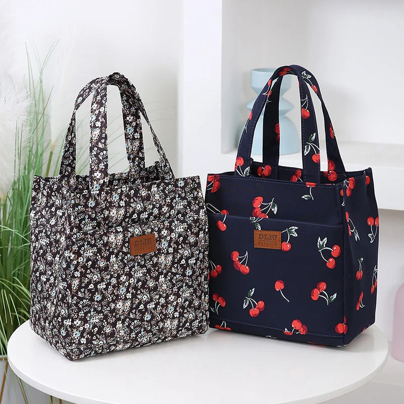 Fashionable Thickened Cotton Handbag — Large Capacity Tote, Mommy Bag, Lunch Box Storage Pouch, Commuter Handheld Bag