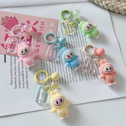Plush Baby Keychain Bowknot Bag Pendant Hanging Charm for Phone Car Backpack Labobu Gift