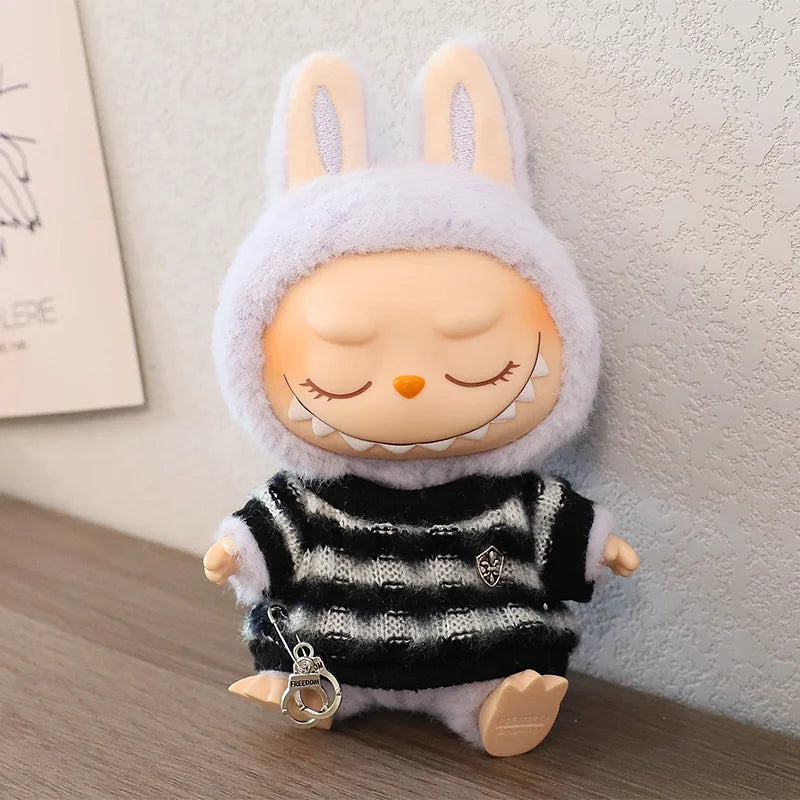 Labubu 15-17cm Blind Box Keychain Doll Outfit – Sweater & Glasses Accessory Set