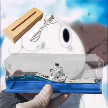 Going Merry Floating Ship Figure - Liquid Drift Boat Decor Inspired by Thousand Sunny for Home Display & Gifts