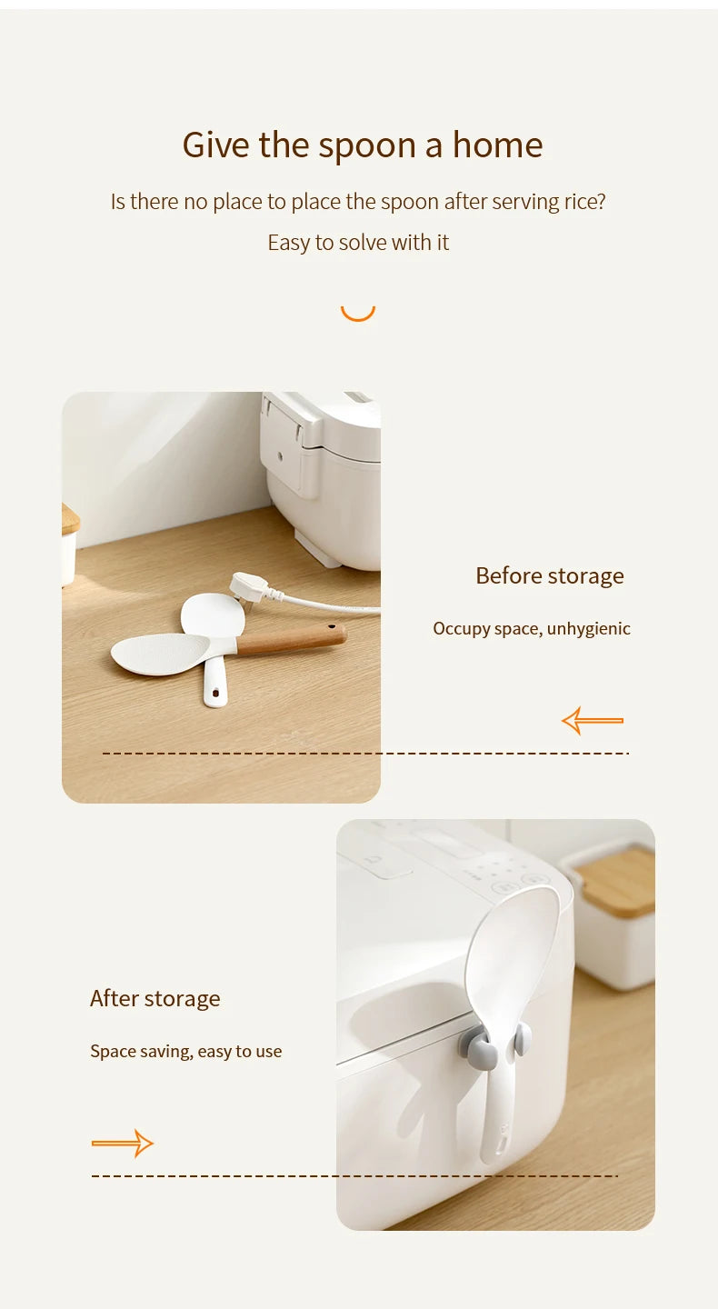Silicone Rice Spoon Holder — Wall-Mounted Kitchen Storage Rack & Cooker Spoon Placement Shelf