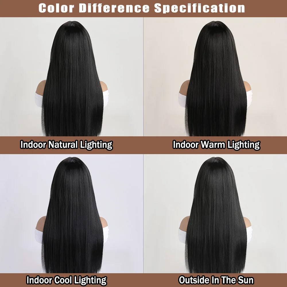 26" Long Straight Synthetic Wig for Women – Colorful Fashion Wig for Daily Wear, Halloween Costume, Party & Cosplay