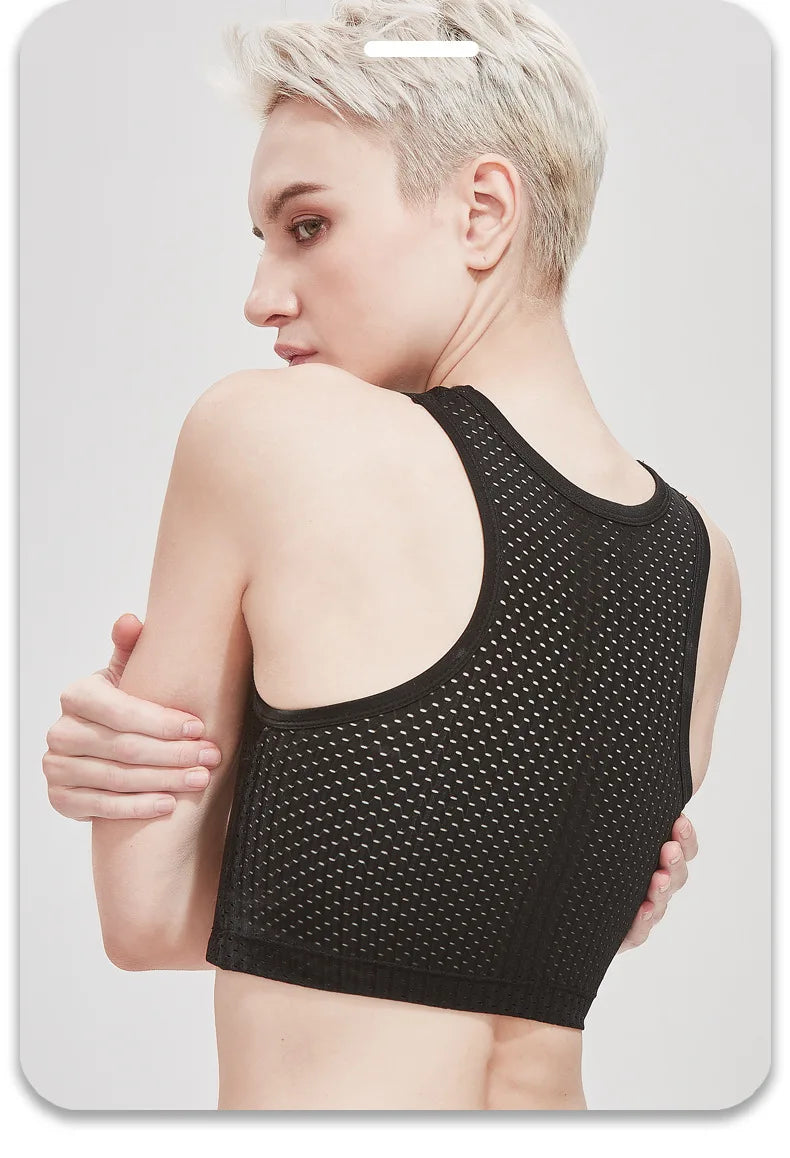 Hollow Out Breathable Chest Binder – Women’s Lesbian FTM Corset Vest, Summer Thin Tank Top Shaper Bustier