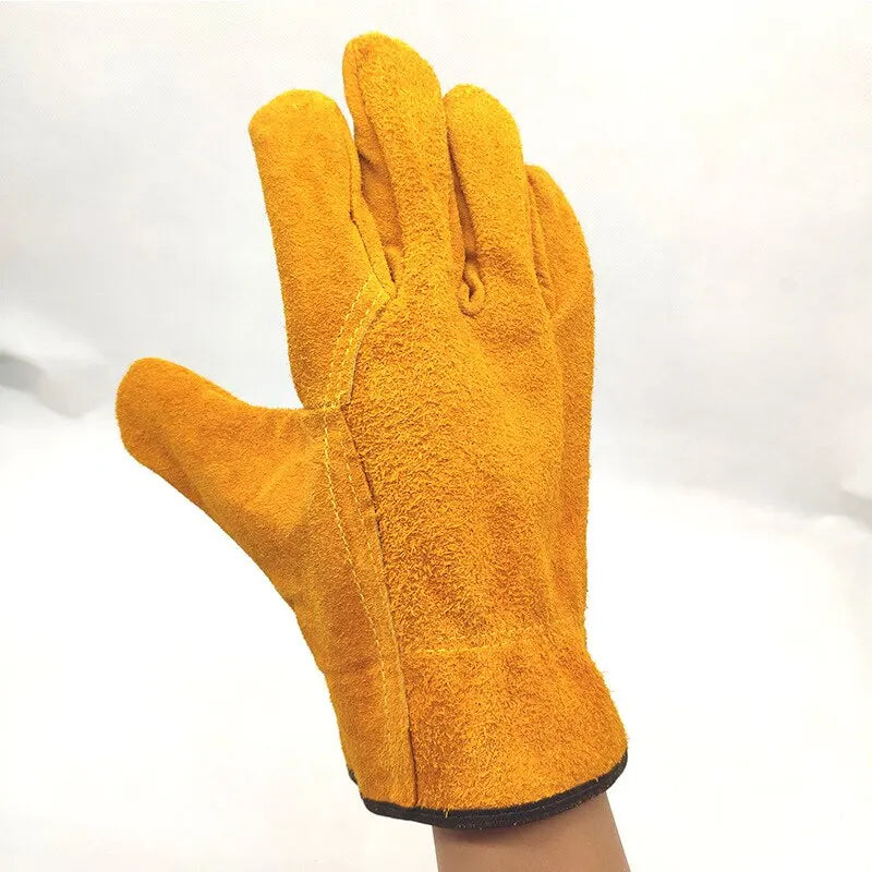 Versatile Men's Cowhide Work Gloves - Ideal for Driving, Gardening, Welding, and More - Ultimate Safety and Protection