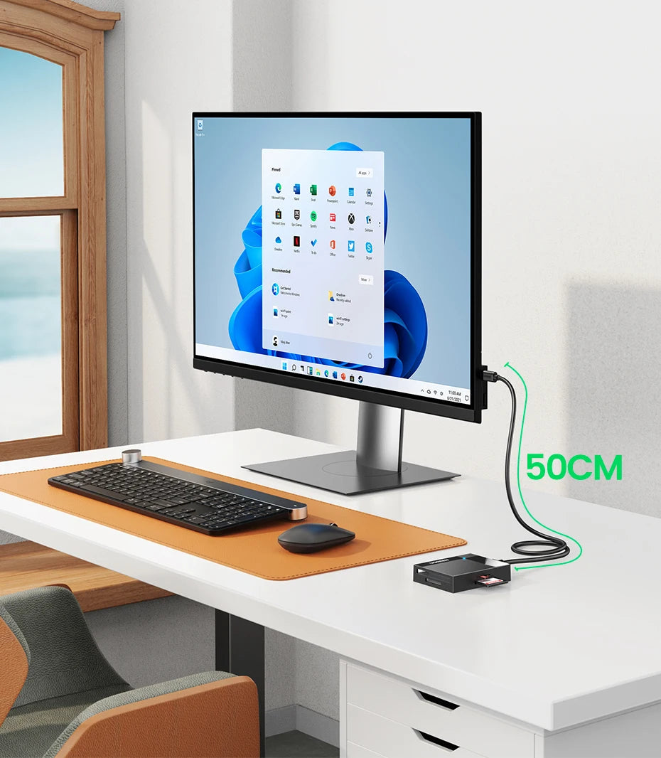 UGREEN 4-in-1 USB 3.0/USB-C Card Reader – SD, Micro SD, TF, CF, MS OTG Adapter for Laptop & PC