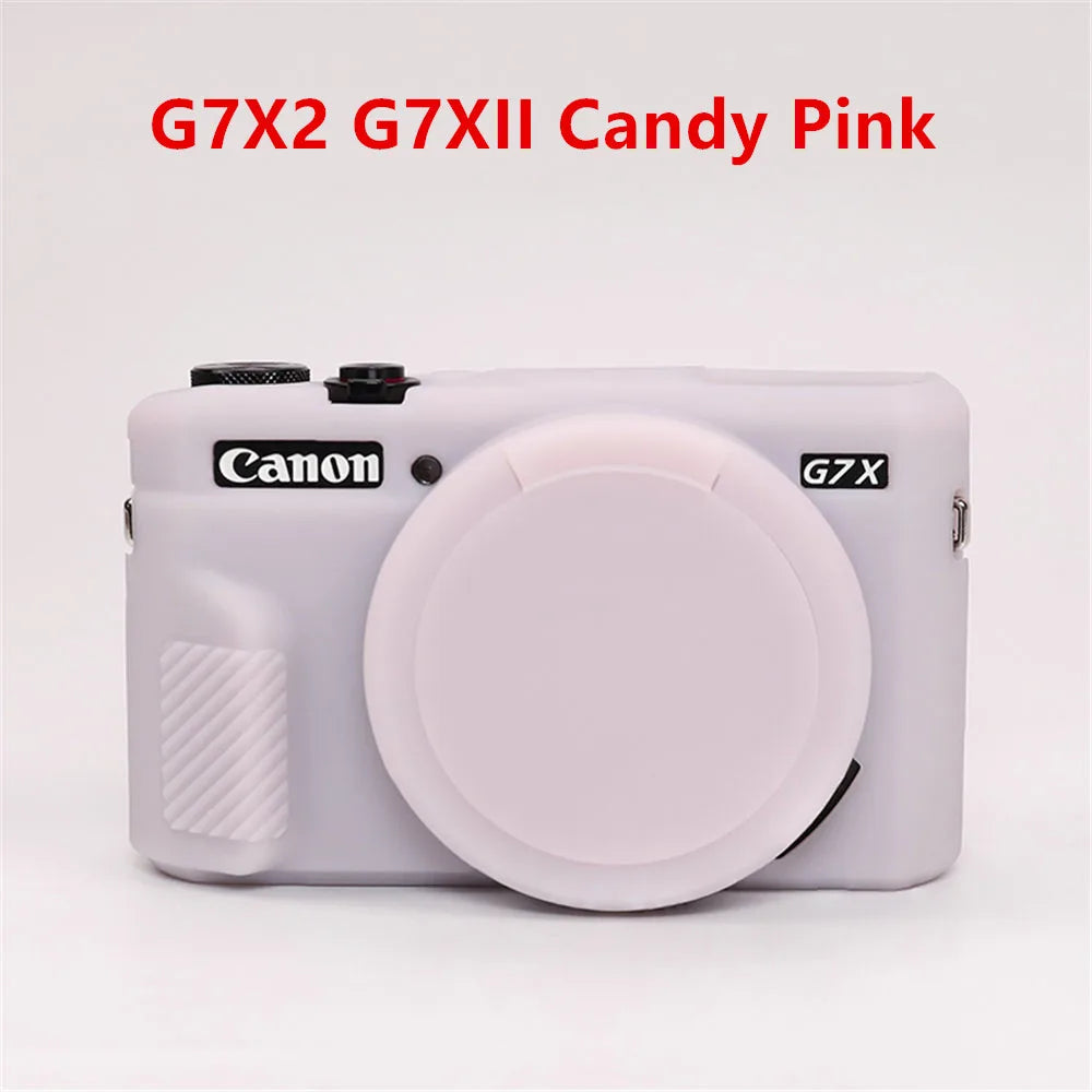 Canon G7X Silicone Camera Case - Soft Rubber Shockproof Body Cover with Lens Cap for G7X Mark II III G7XII G7X2 G7XIII G7X3