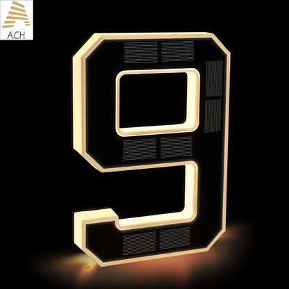 23cm Solar LED Address Sign - Smart Sensing House Number Light, Wireless Outdoor Door & Building Display
