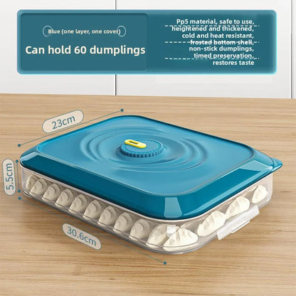 Dumpling Storage Box - Food Grade Sealed Freezer Container for Quick Freezing & Fresh Preservation