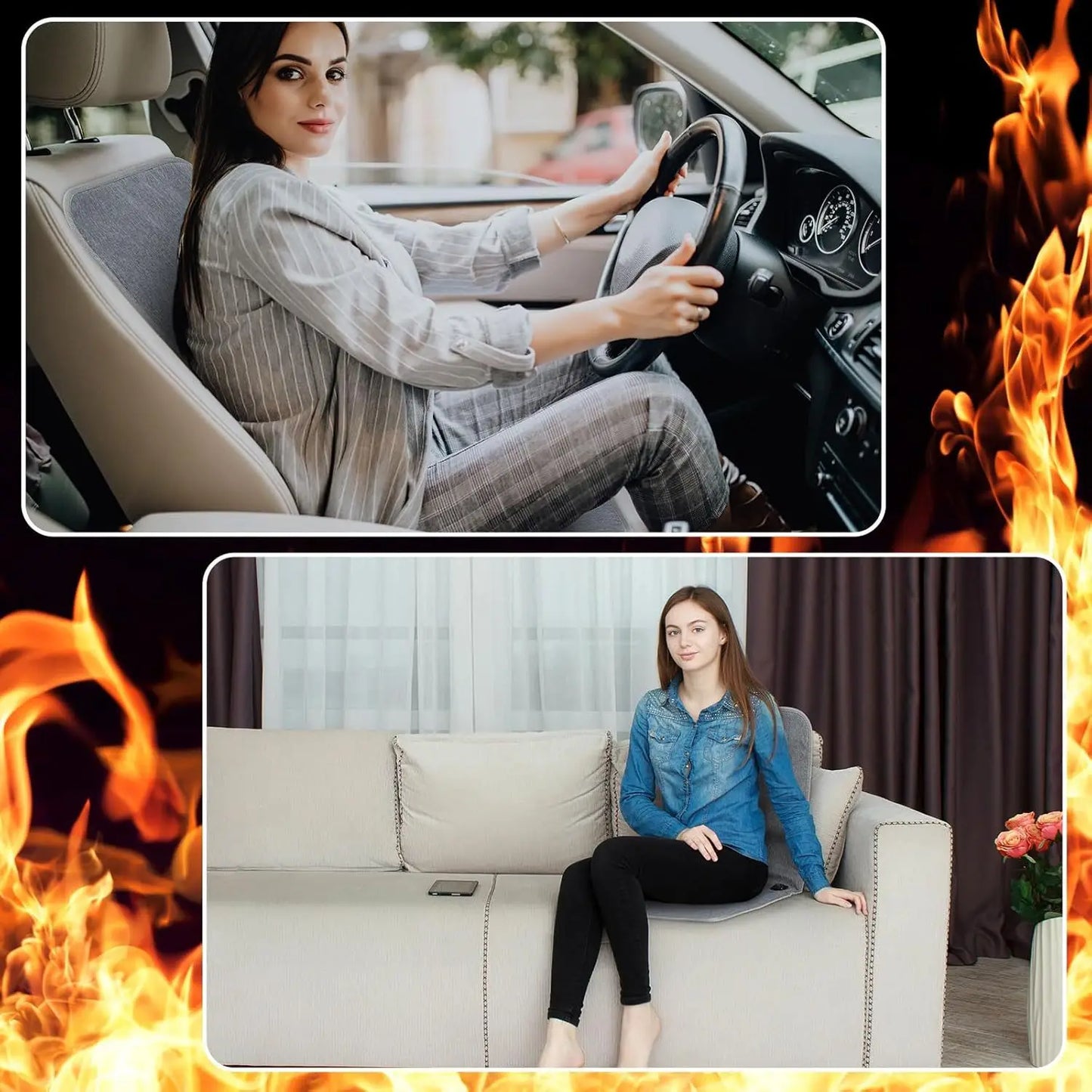 Winter USB Heated Seat Cushion 90x43cm – Waterproof 3-Level Temperature Heating Pad for Car, Office, Bed & Outdoor Use