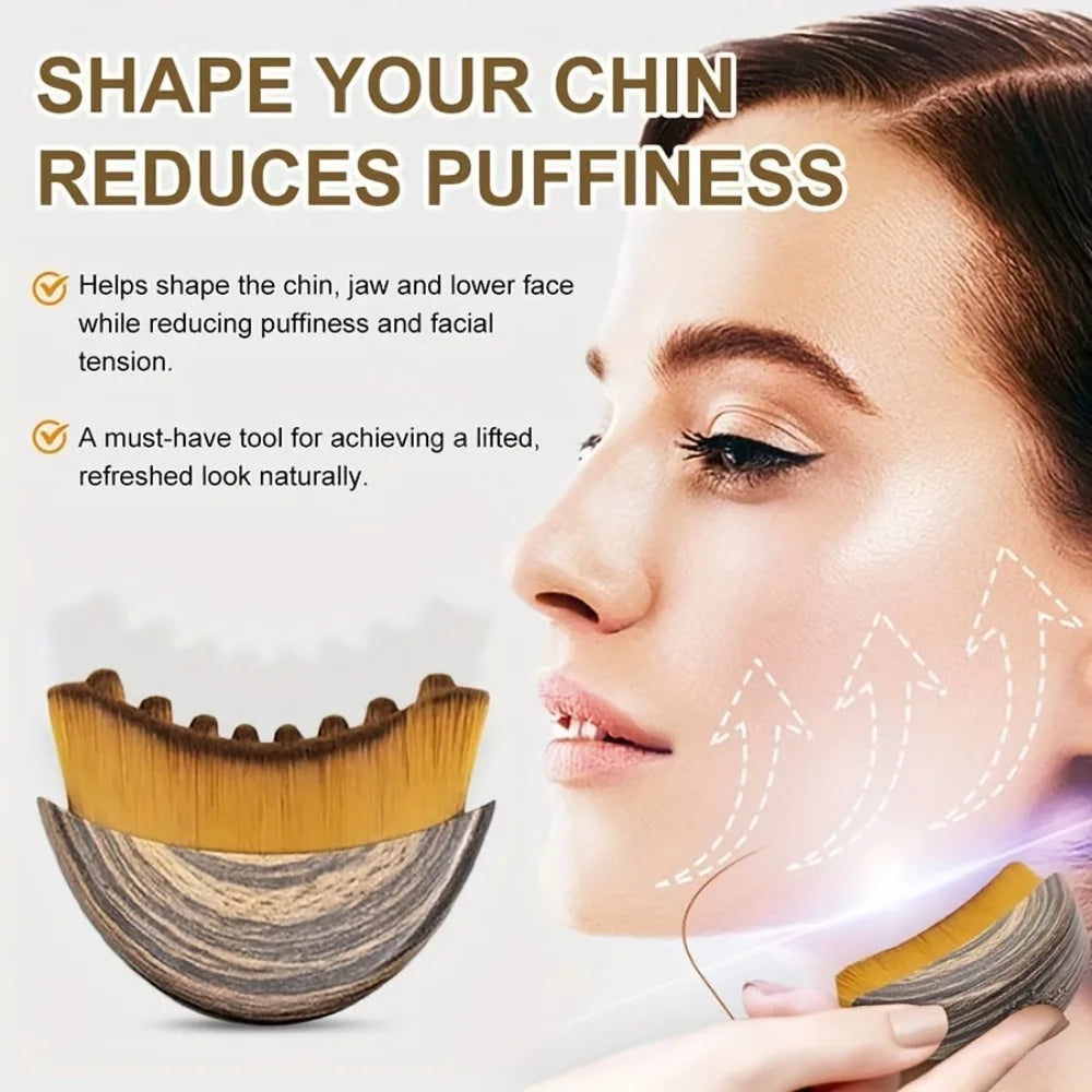 Lymphatic Contour Face Brush – Dry Brushing Massager for Chin, Jawline & Skin Sculpting