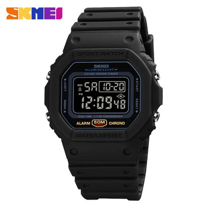 SKMEI 1628 Military Digital Watch for Men - Retro Sport Waterproof Electronic Wristwatch with LED Display
