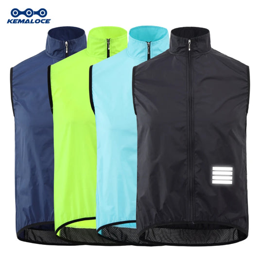 KEMALOCE 2023 Cycling Vest - Navy Blue Windproof Sleeveless Bicycle Gilet, Lightweight MTB Sports Wind Vest for Men