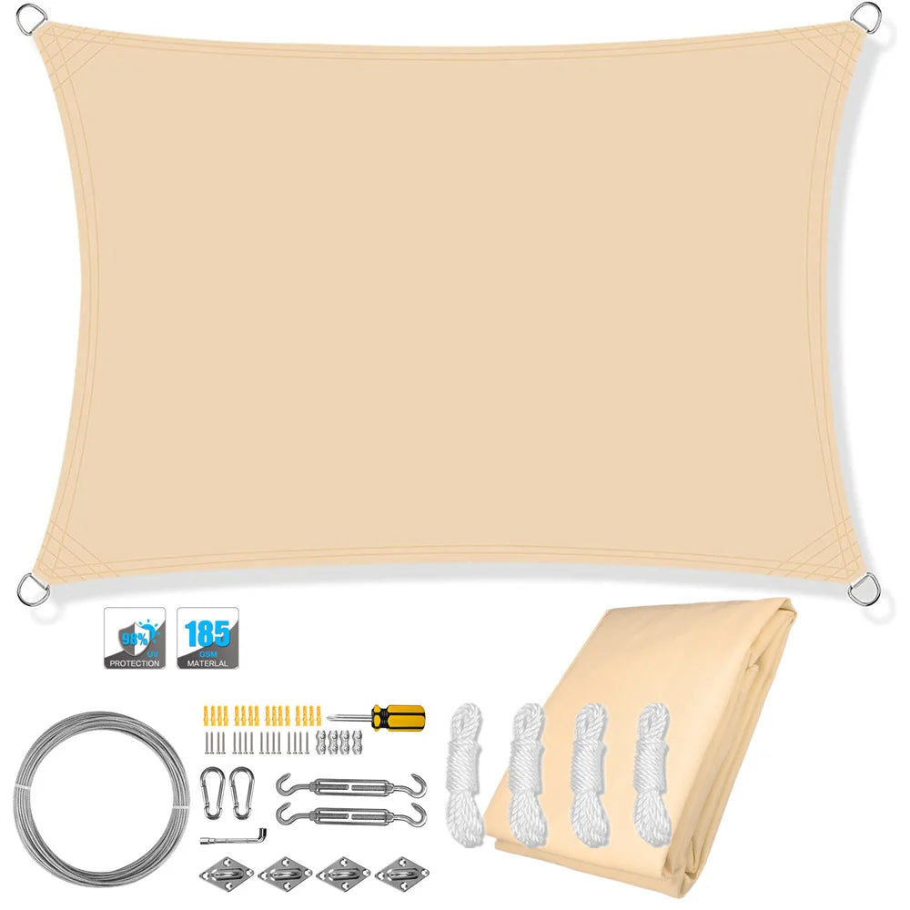 Waterproof Sun Shade Sail Canopy - UV Block Outdoor Patio Garden Backyard Awning Privacy Shelter