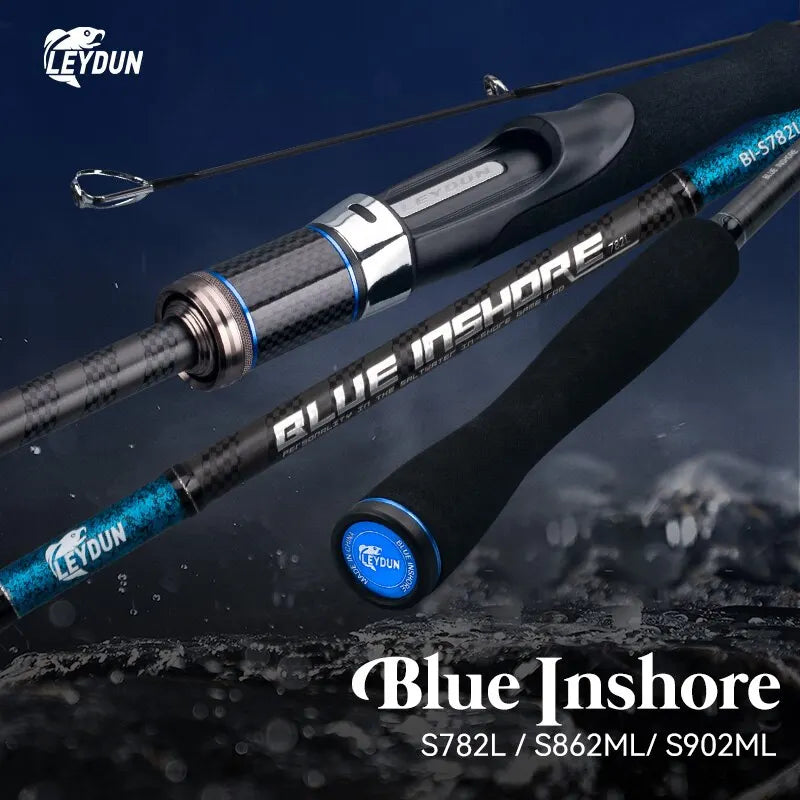 Blue Inshore Fishing Rod - Lightweight Fast-Action Saltwater Spinning Rod
