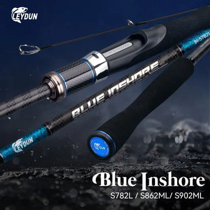 Blue Inshore Fishing Rod - Lightweight Fast-Action Saltwater Spinning Rod