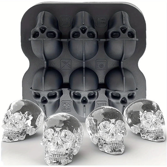 Skull Ice Ball Mold – 3D Silicone Ice Cube Tray, BPA-Free for Freezer & Cocktails