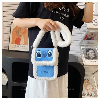 Lilo & Stitch Plush Backpack – Cute Cartoon Crossbody Phone Bag for Daily Use & Gifts