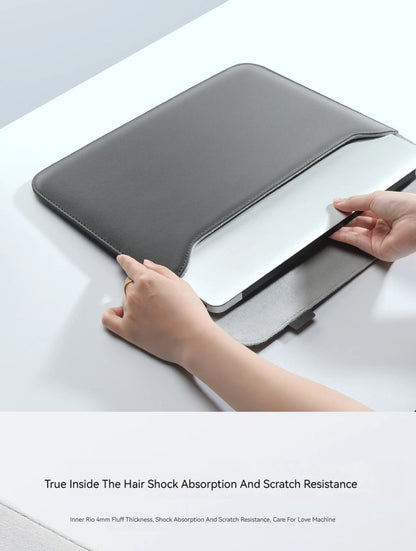 PU Leather Laptop Sleeve — Protective Bag Case for MacBook Air/Pro 13-16", Xiaomi, Huawei, Dell, HP, ASUS 14-15.6 Inch Notebooks