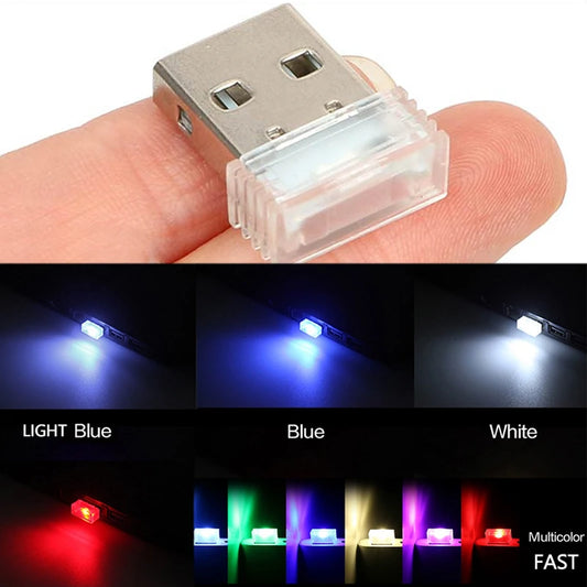 Mini USB Car LED Decorative Light - Colorful Interior Atmosphere Lamp & Emergency Lighting Accessory