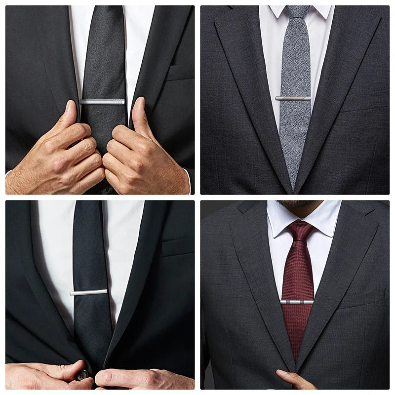 Men's Tie Clip & Cufflink Set - 7/8/10 Piece Luxury Gift Box Jewelry for Weddings & Formal Wear