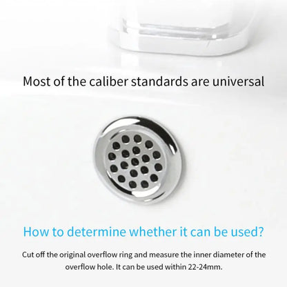 Round Ring Overflow Cover for Bath Sink – Plastic Tidy Trim for Ceramic Basin, Bathroom Sink Replacement Part