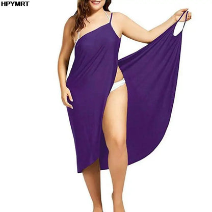 Women's Halter Summer Dress - Sleeveless Cross Back Beach Dress Solid Color Plus Size up to 5XL