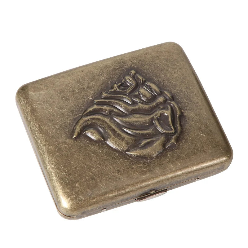 Retro Cigarette Case - Portable 20-Capacity Metal Cigarette Storage Box & Smoking Accessory