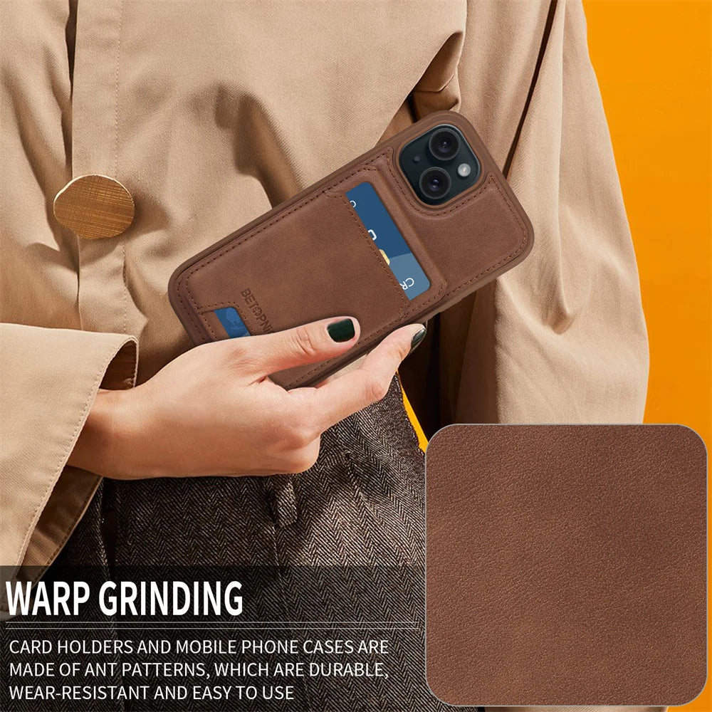 BETOPNICE 2-in-1 Magnetic Leather Wallet Case – Detachable Card Holder for iPhone 11 to 16 Pro Max & 16 Plus