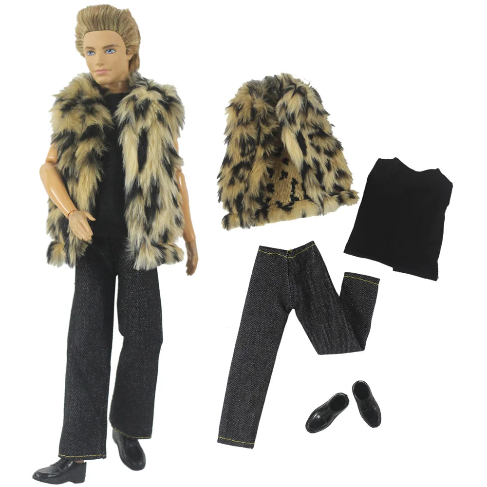 1 Set Woolen Overcoat Outfit for 12-inch Ken Doll – Multiple Styles Doll Clothes