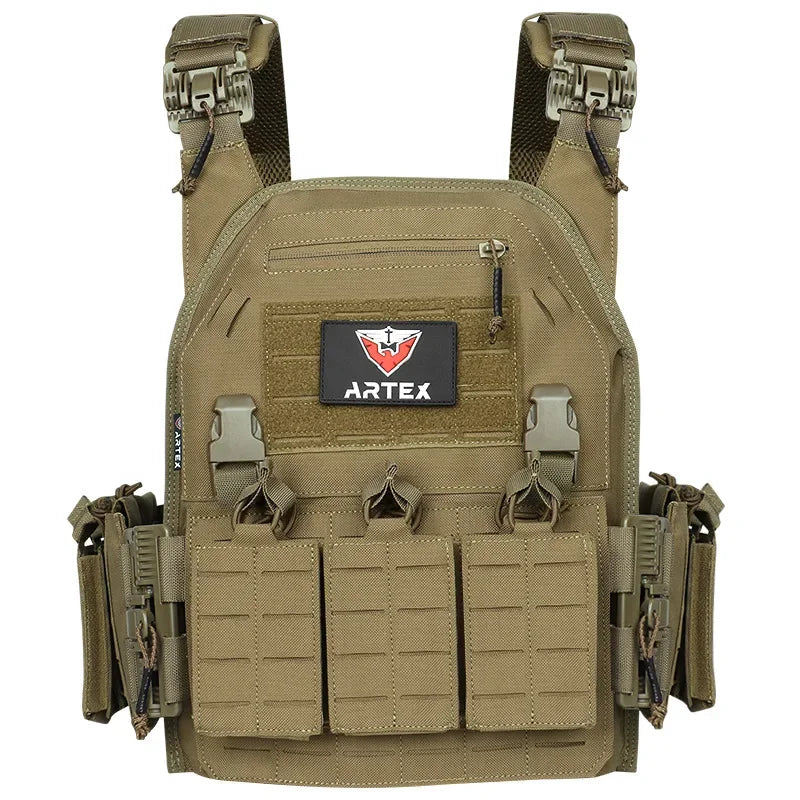 New 6094 Combat Vest – Quick Detachable Light Laser Cut Tactical Gear, Black Airsoft Carrier for Combat Equipment
