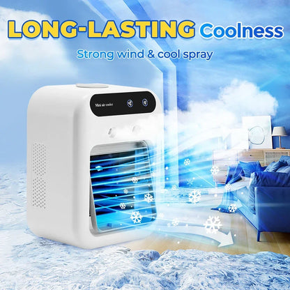 Portable Desktop Air Cooler - Mini Spray Humidifying Fan for Home, Dorm & Office Cooling