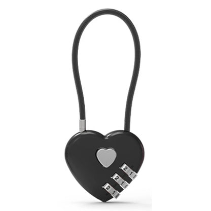 Zinc Alloy Mini Heart-Shaped Password Padlock – Wire Rope Travel Luggage and Package Lock (L9BE)