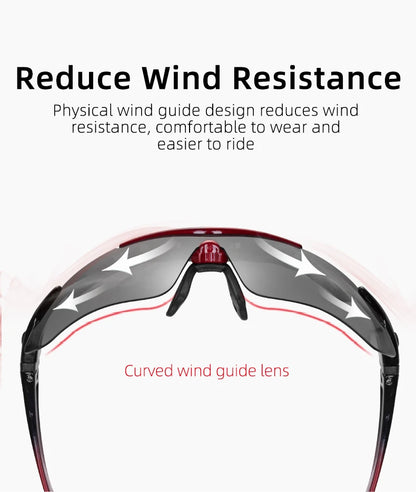 ROCKBROS Cycling Sunglasses — Polarized Photochromic MTB Sports Goggles with 5/3 Lenses