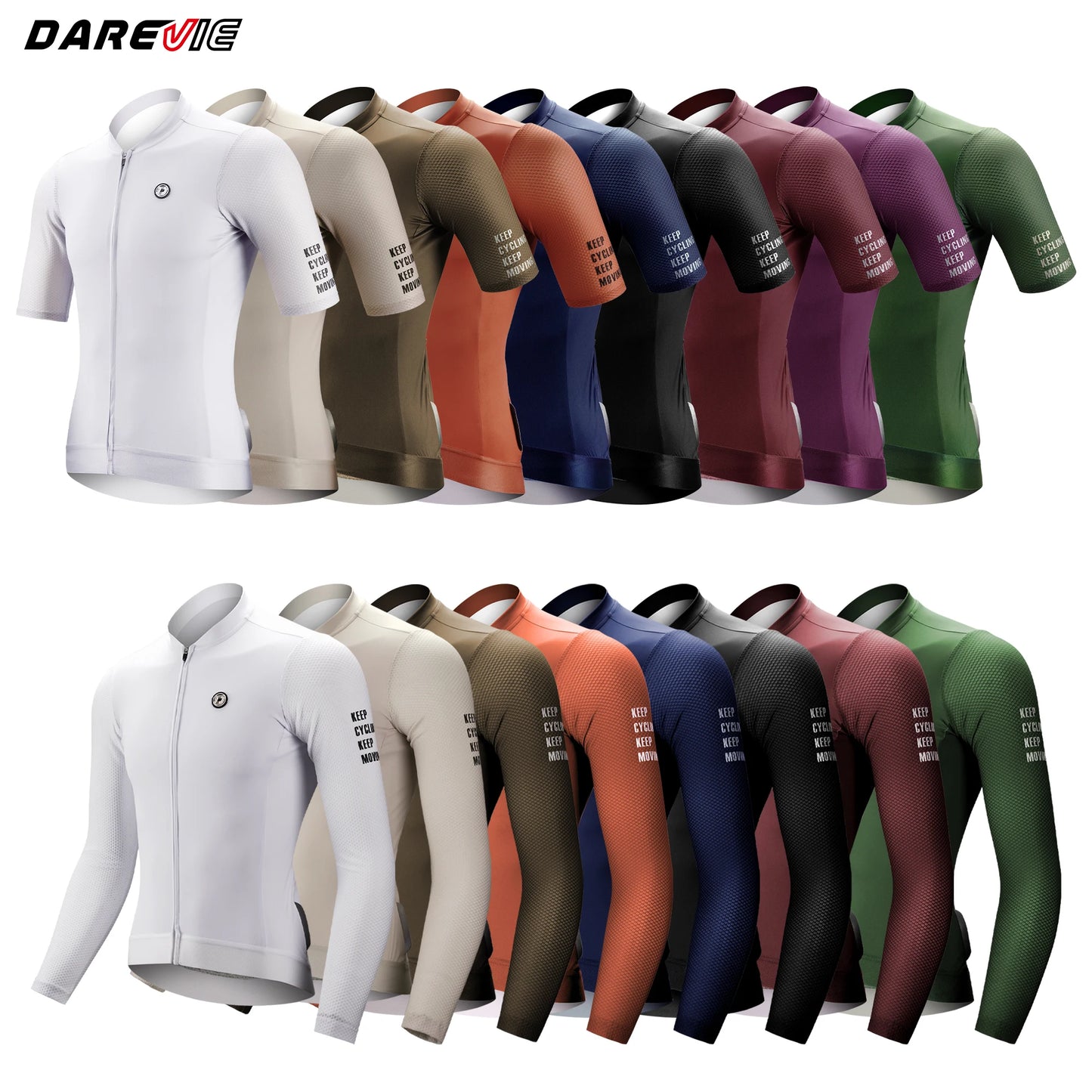 DAREVIE SPF 50+ Long Sleeve Cycling Jersey – Breathable Training Fit, Unisex Lightweight Cycling Maillot for Men & Women Small Size