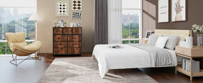 Dresser for Bedroom – 9 Fabric Storage Drawers, Tall Chest Organizer for Adult & Kids Clothes, Closet Cabinet Furniture