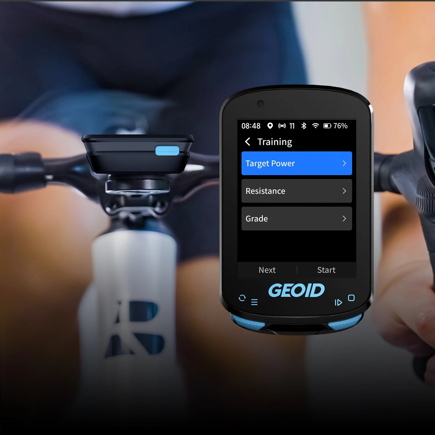 GPS Navigation Bike Computer - Colorful Screen Geoid CC600, Wireless Speedometer, GPX, Wifi Cycling Odometer, ANT+ Indoor Power