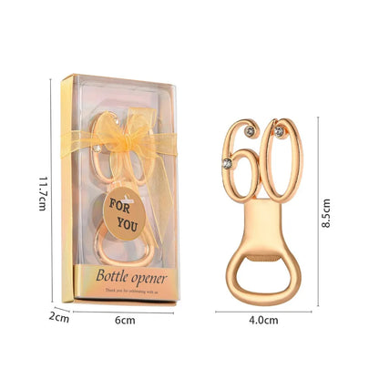 Golden Birthday Bottle Opener – Ideal for 30th to 80th Birthday Parties and Wedding Anniversaries, Perfect Guest Favor