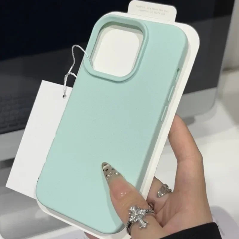 Luxury Frosted TPU Phone Case – Solid Color Shockproof Bumper for iPhone 11-16 Pro Max & Plus