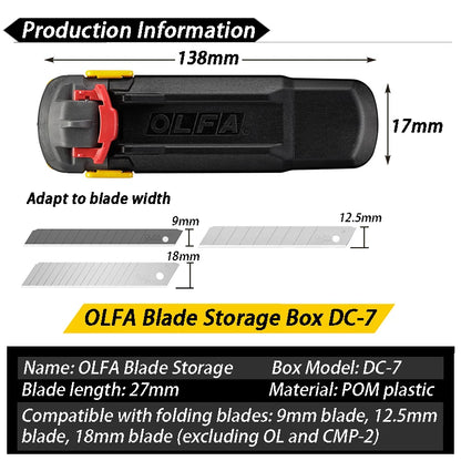 DC-7 Blade Storage & Disposal Box - Portable Safety Organizer for Thin Art Blades and Blade Handling