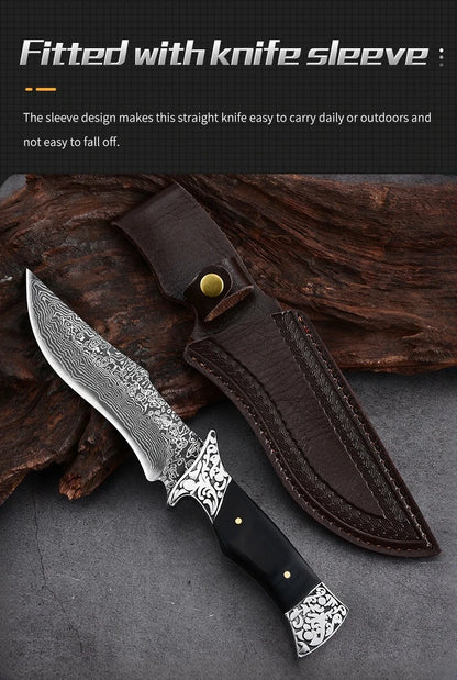 Portable Outdoor Knife – Sharp Straight Blade for Fishing, Camping, and Field Use