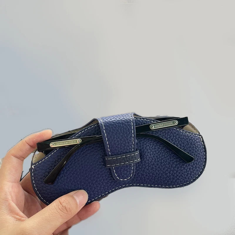 Women’s Leather Glasses Case – Soft Portable Sunglasses Bag, Fashion Eyewear Protector Pouch